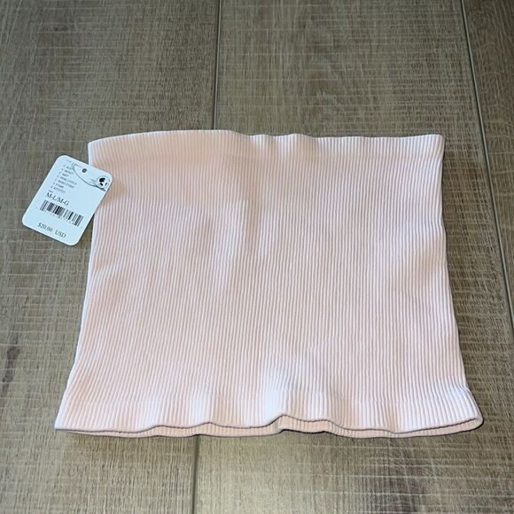 New Free People Adrienne Bandeau Tube Top Light Pink M/L - Picture 1 of 4